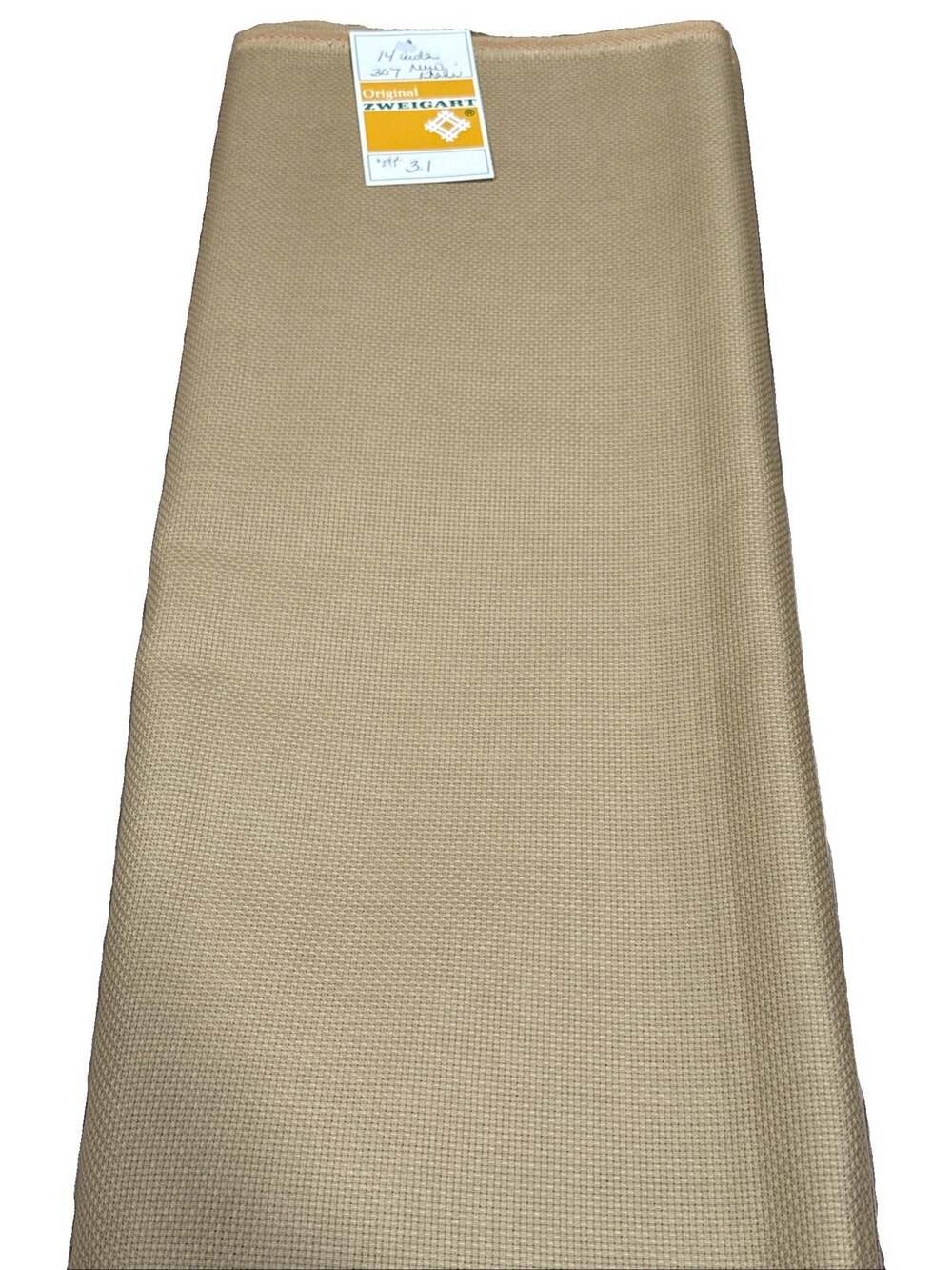 Zweigart 14 Count Aida Cloth New Khaki 307 Cross Stitch Fabric Bolt 3.1 Yards